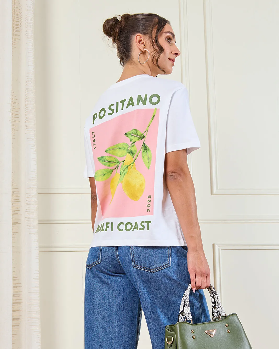 Women White Printed Oversized T-Shirt sold by Redtag