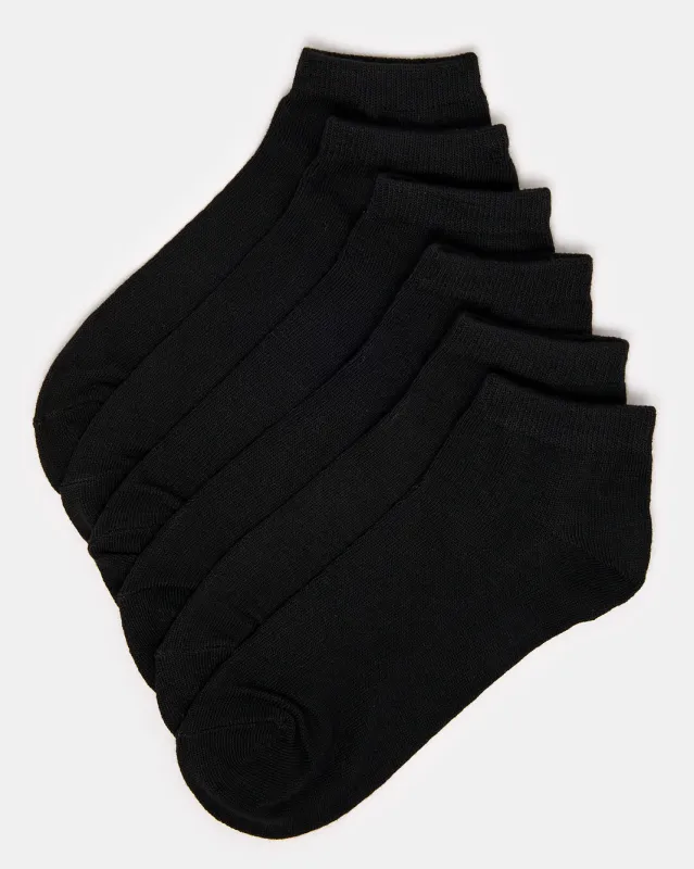 Women Black Ankle Socks Pack (10 Pairs) sold by Redtag