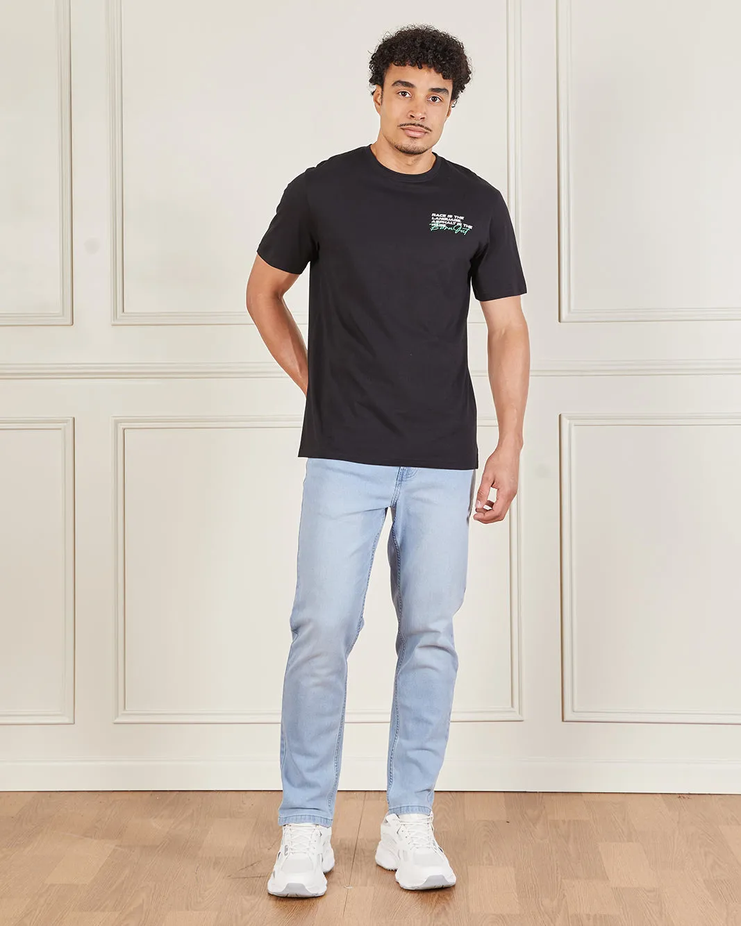 Men Black Basic Printed T-Shirt sold by Redtag product image thumbnail 2