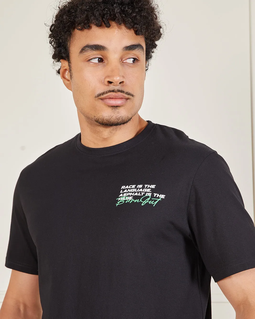 Men Black Basic Printed T-Shirt sold by Redtag product image thumbnail 4