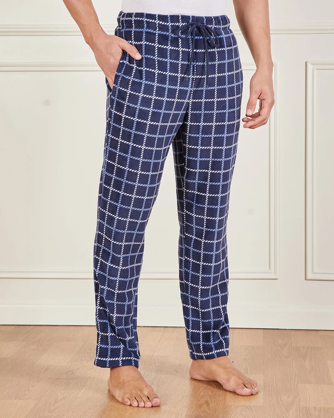 Men Navy Cosy Fleece Pyjama Set (2 Piece) sold by Redtag product image thumbnail 3