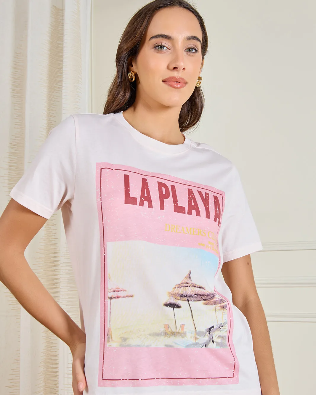 Women Pink Graphic T-Shirt sold by Redtag product image thumbnail 4