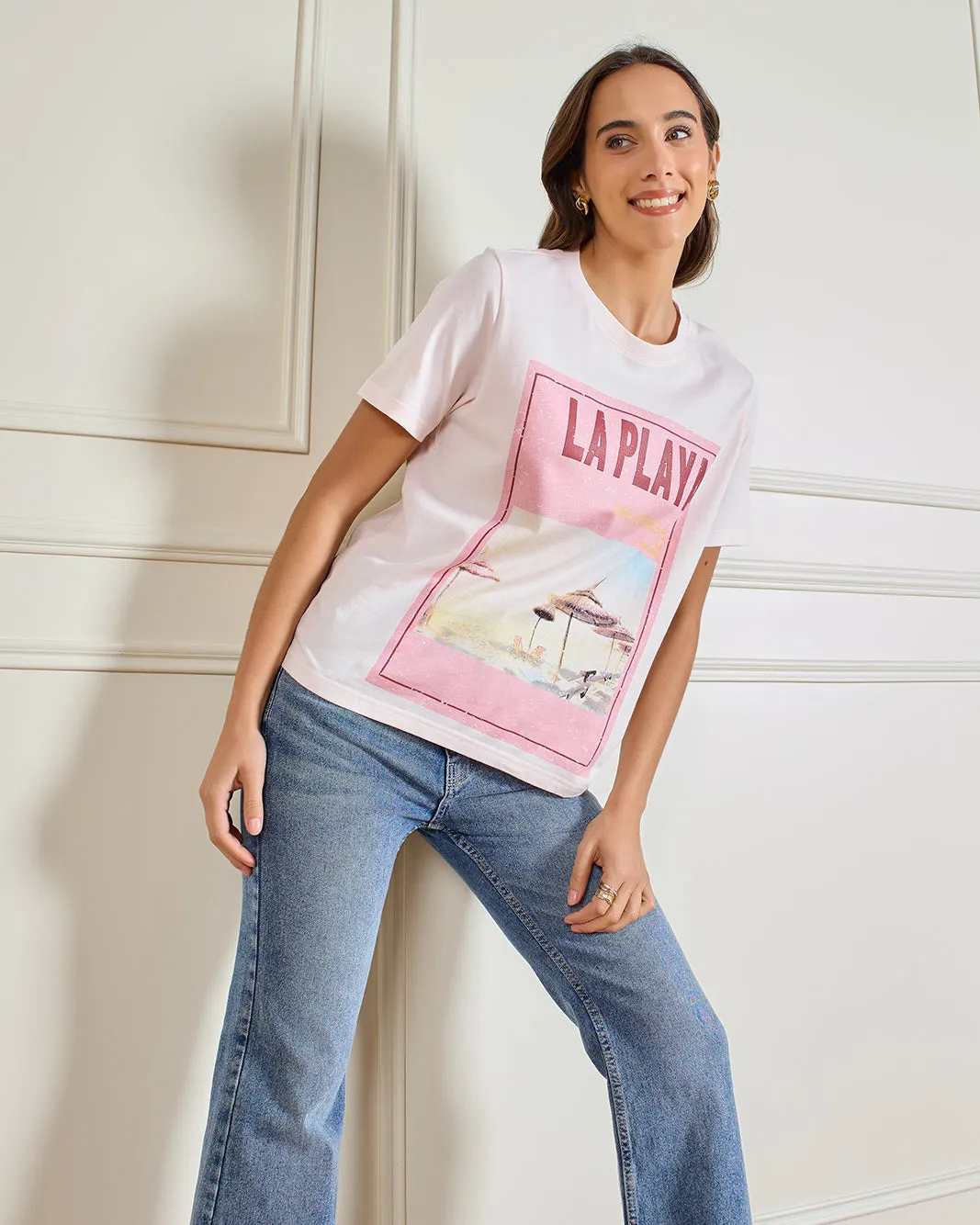 Women Pink Graphic T-Shirt sold by Redtag product image thumbnail 5