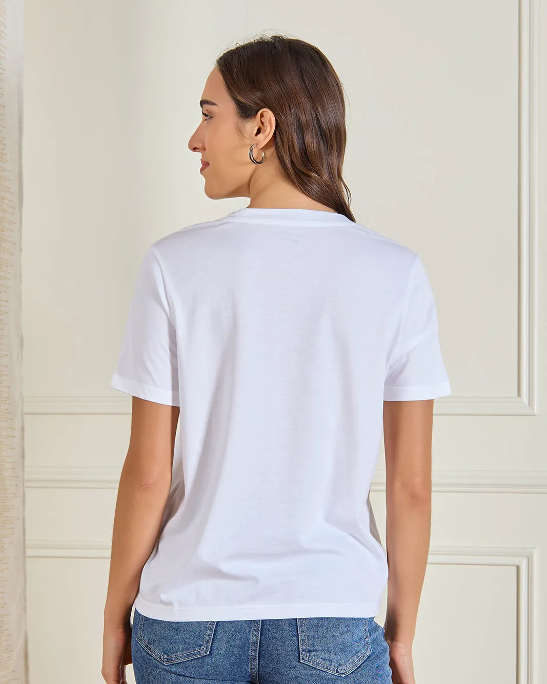Women White Graphic T-Shirt sold by Redtag product image thumbnail 3