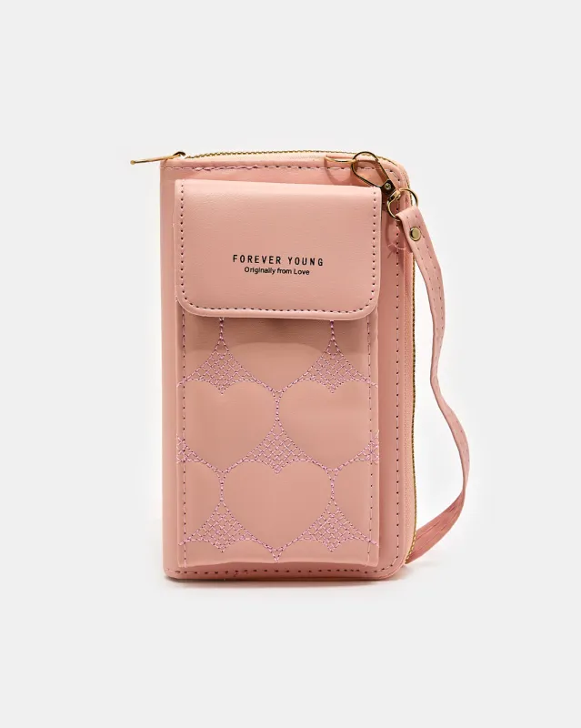 Women Pink Embellished Mobile Pouch sold by Redtag
