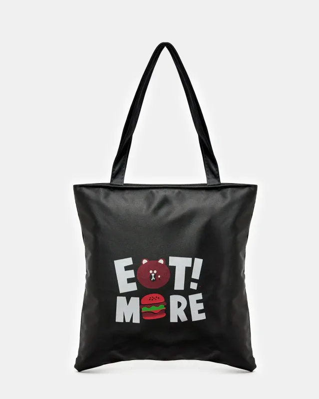 Women Black Printed Shopping Bag sold by Redtag