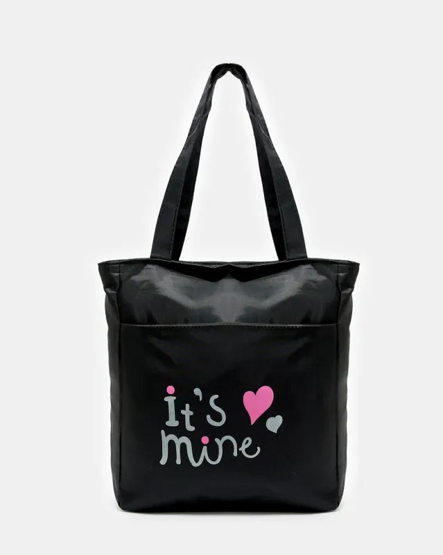 Women Black Printed Shopper Bag sold by Redtag