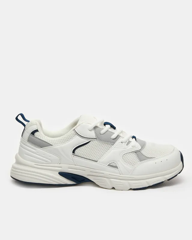Men White Material Block Trainer sold by Redtag