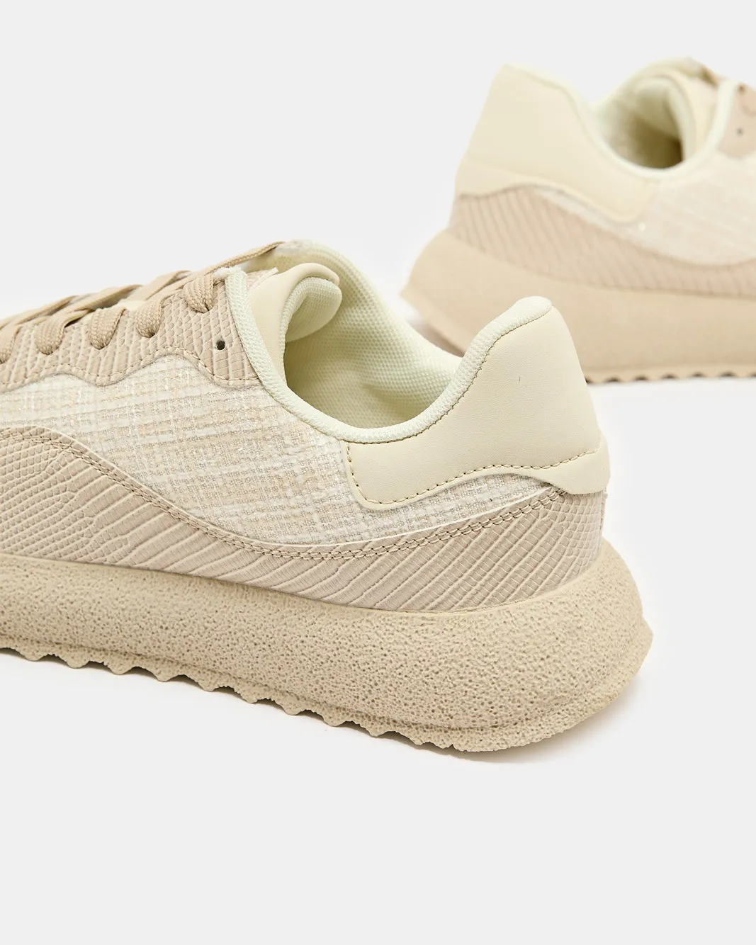 Women Beige Lace Up Jogger Sneakers sold by Redtag product image thumbnail 4