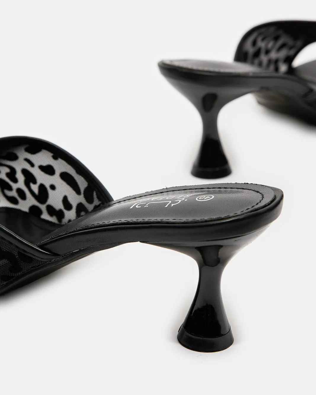 Women Black Leopard Textured Mule sold by Redtag product image thumbnail 4