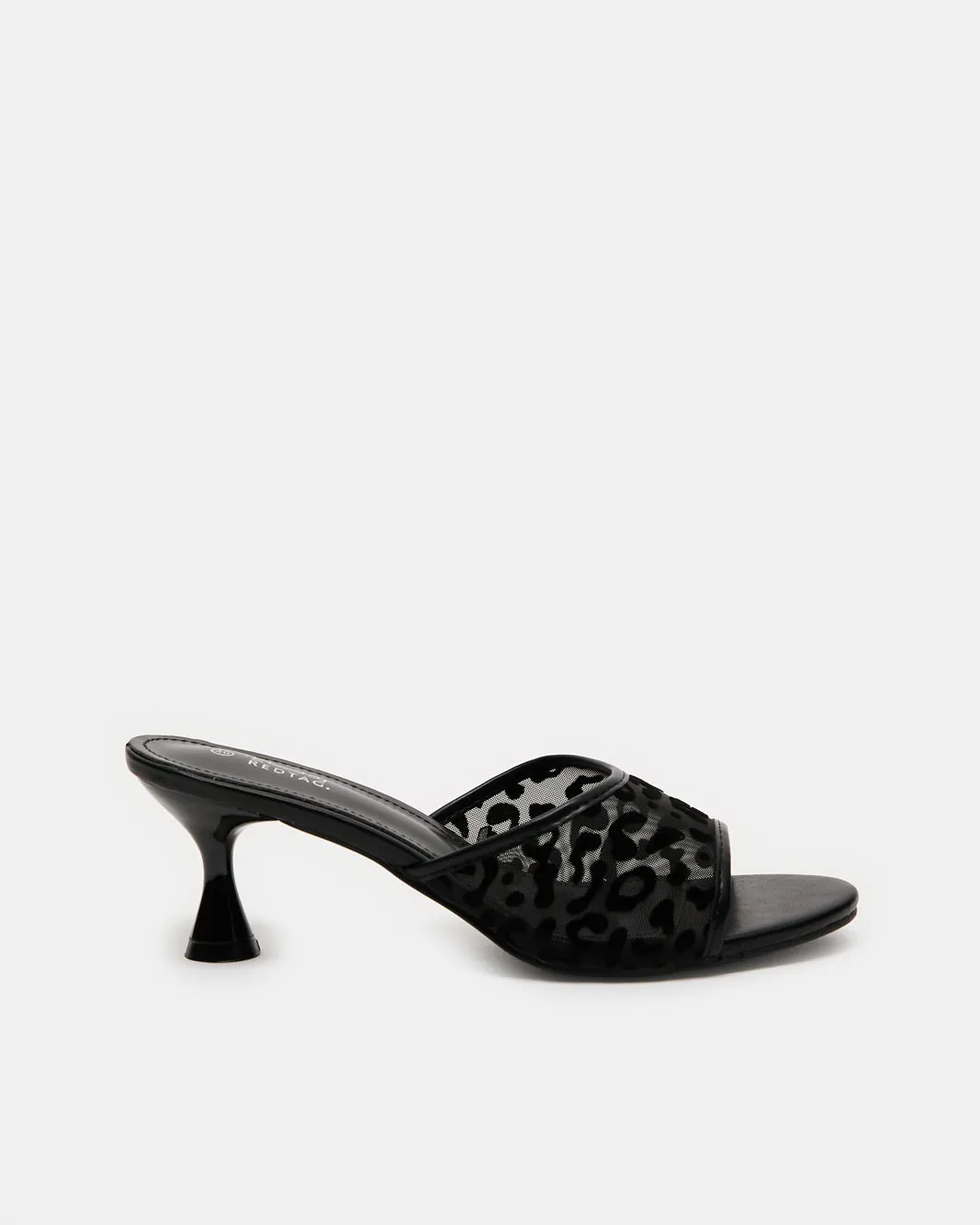 Women Black Leopard Textured Mule sold by Redtag