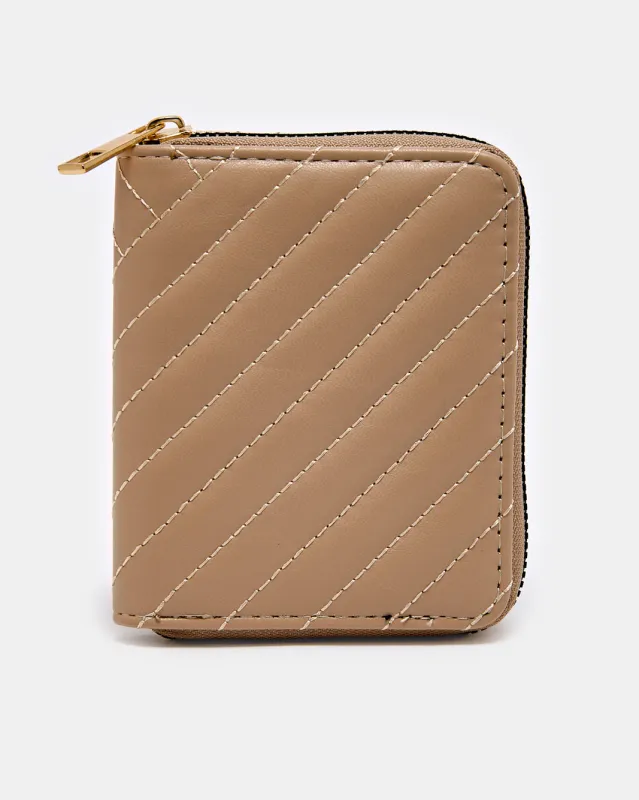 Women Beige Quilted Purse sold by Redtag