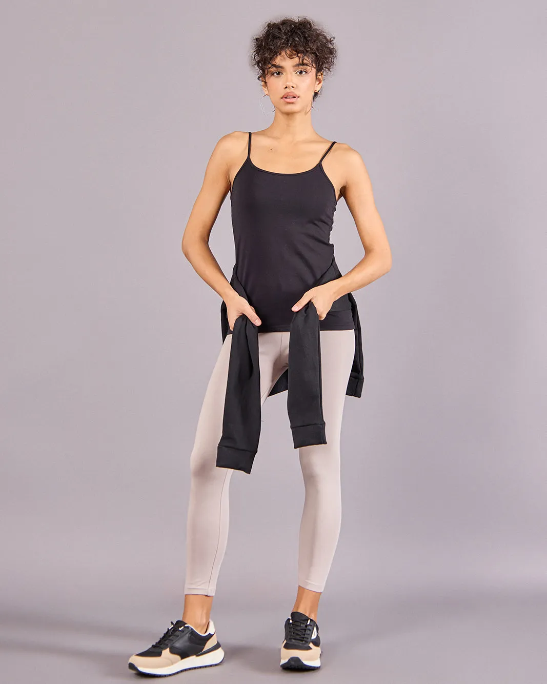 Women Taupe Solid Cropped Leggings sold by Redtag product image thumbnail 2