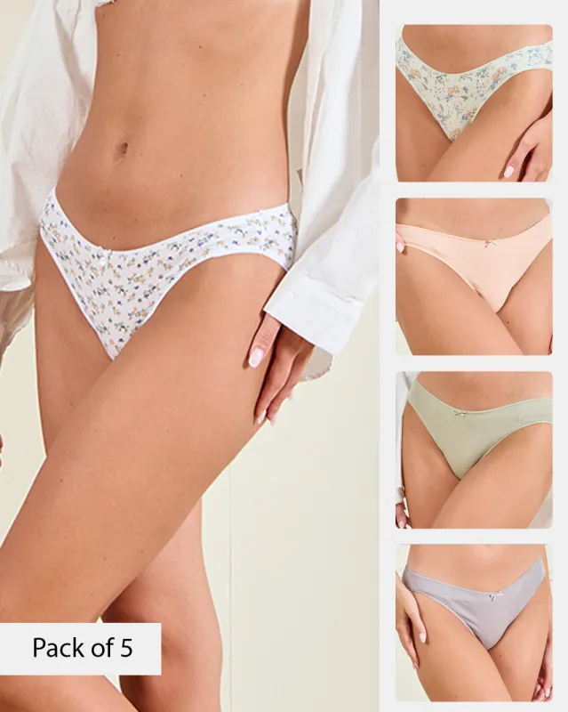 Women Assorted Bikini Brief Set (Pack of 5) sold by Redtag