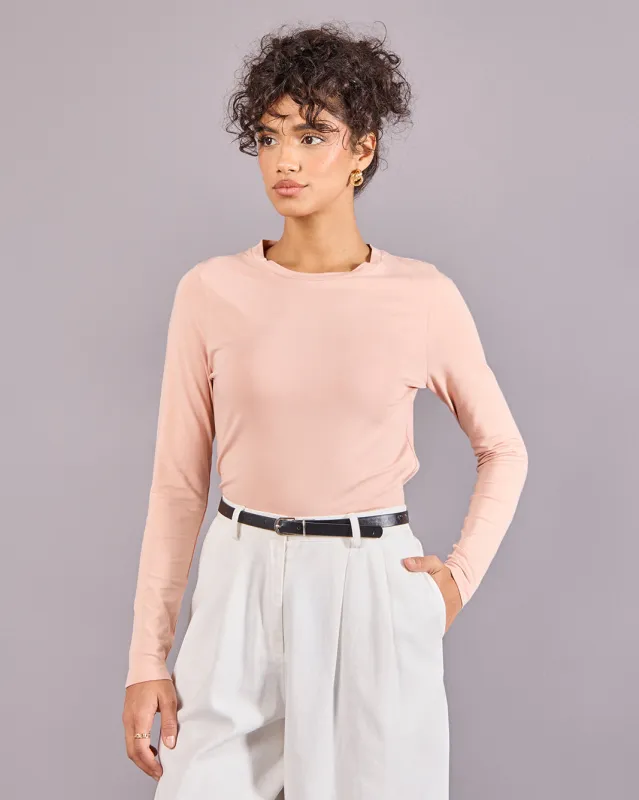 Women Apricot Long Sleeve Basic T-Shirt sold by Redtag