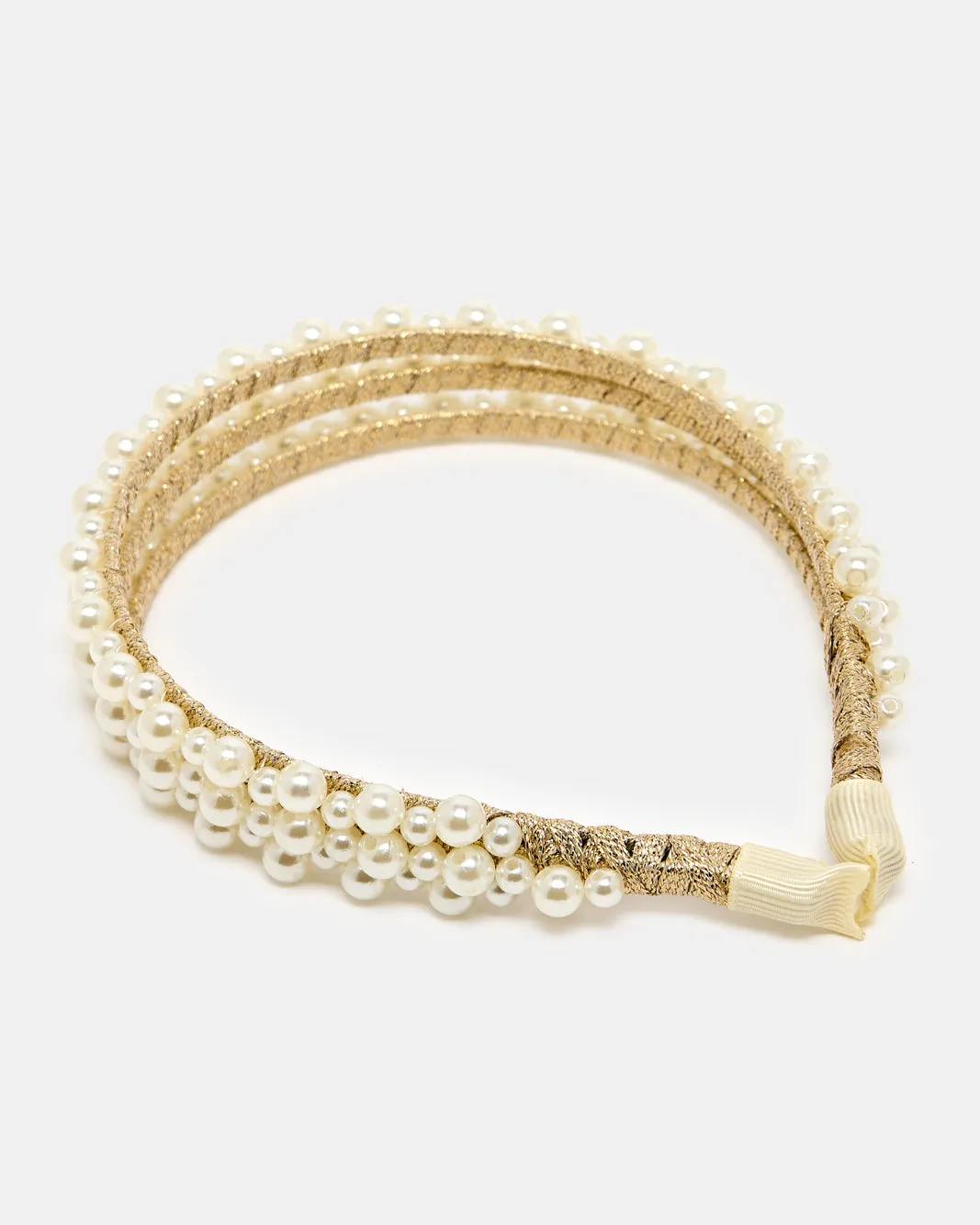 Women White Pearl Head Band sold by Redtag product image thumbnail 3