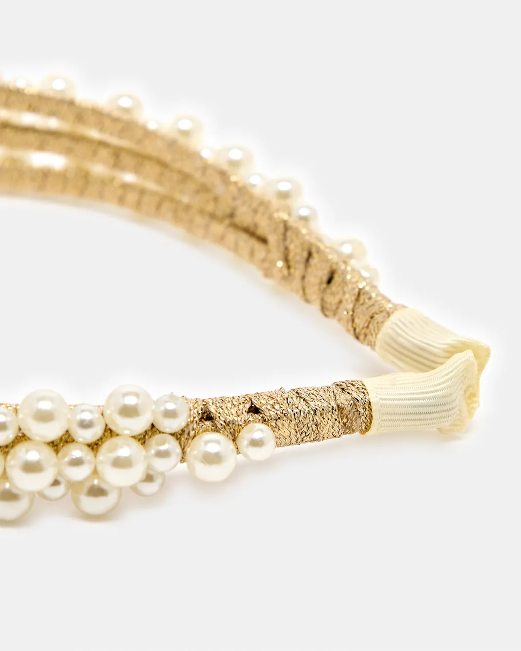 Women White Pearl Head Band sold by Redtag product image thumbnail 4