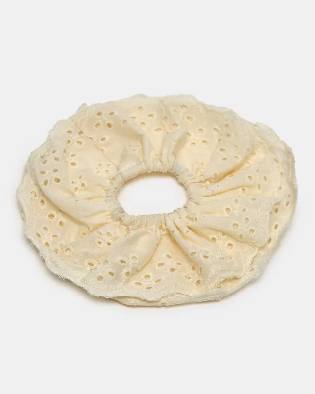 Women White Embellished Scrunchie sold by Redtag