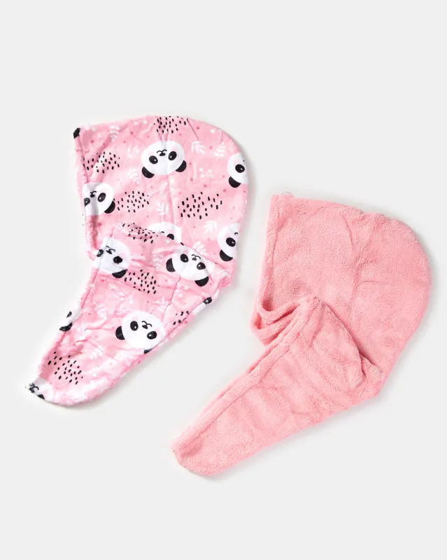 Pink Ultra-Soft Hair Towel Set (Pack of 2) sold by Redtag