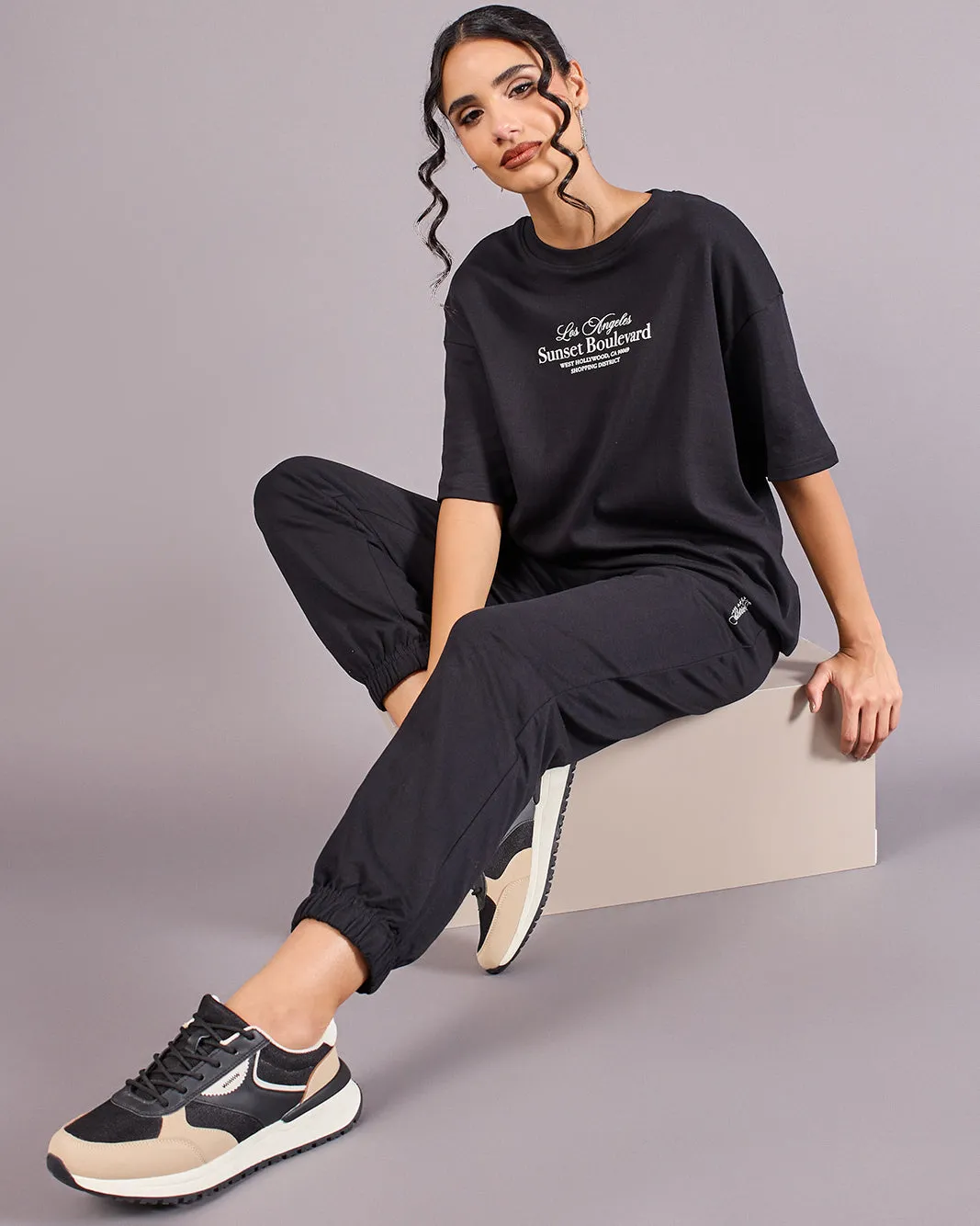 Women Black Printed Jogger Pants sold by Redtag product image thumbnail 5