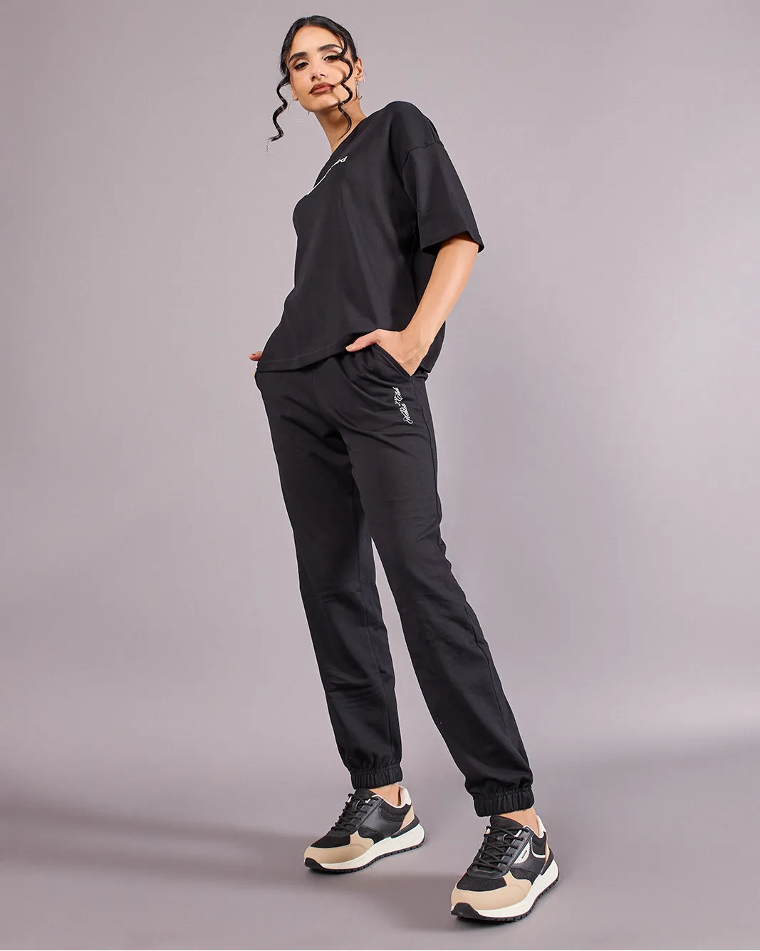 Women Black Printed Jogger Pants sold by Redtag product image thumbnail 2