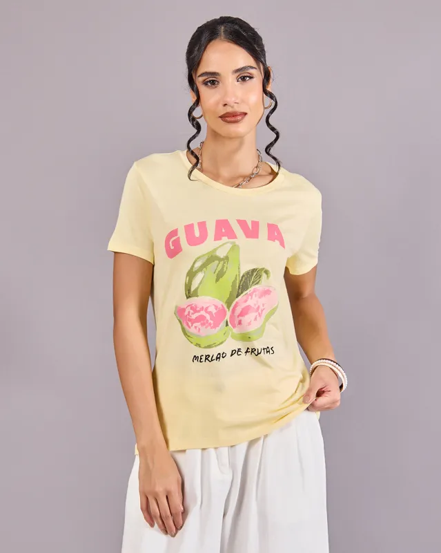 Women Yellow Printed T-Shirt sold by Redtag