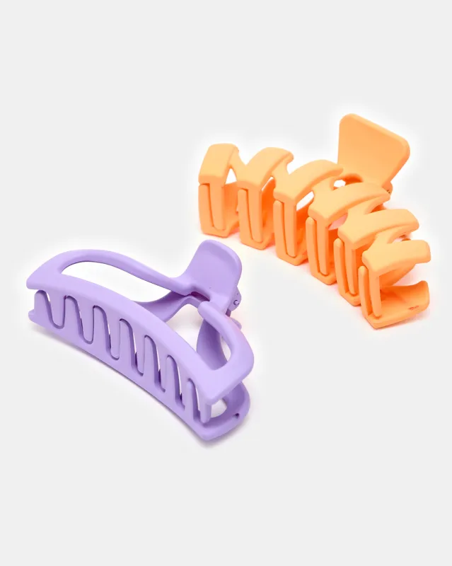 Women Orange And Purple Hair Claw (Pack of 2) sold by Redtag