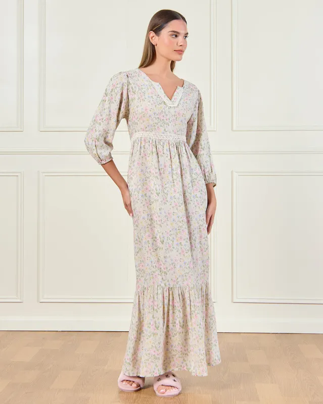 Women White Printed Nightgown sold by Redtag