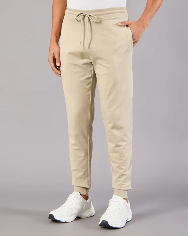 Men Beige Basic Track Pants sold by Redtag