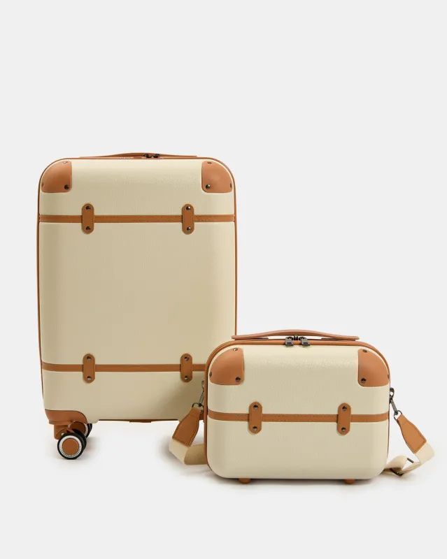 Brown And White Hard Trolly Set Luggage sold by Redtag