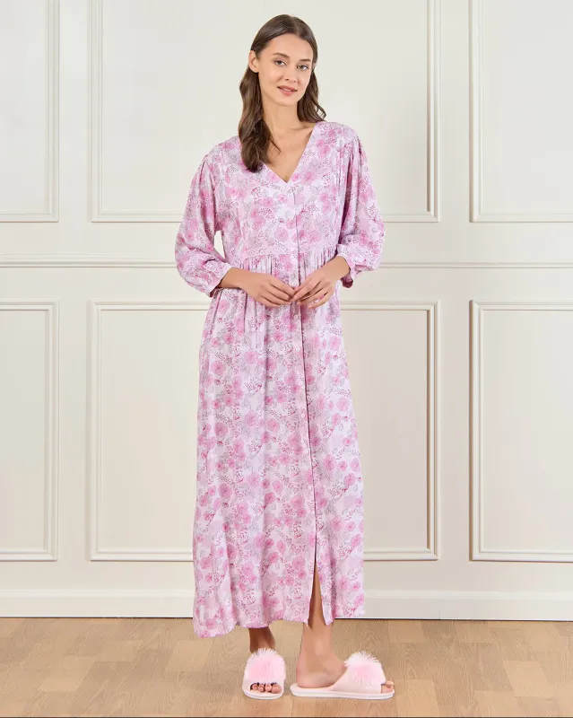 Women Purple Printed  Nightgown sold by Redtag