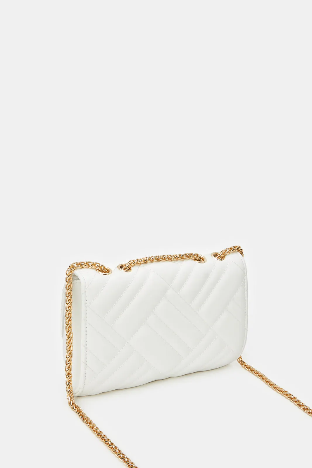 Women White Quilted Clutch Bag sold by Redtag product image thumbnail 2