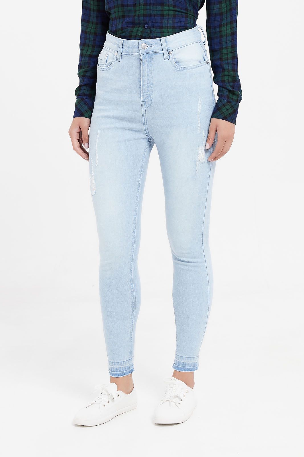 Women Blue High Waist Skinny Fit Jeans sold by Redtag