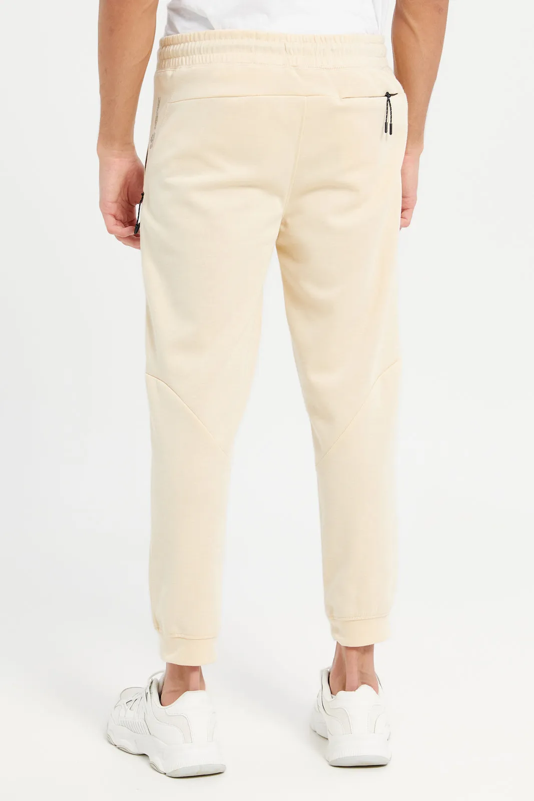 Men Beige Slim Fit Active Pants sold by Redtag product image thumbnail 3