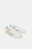 Women White Lace Up Trainer With Beige Overlay sold by Redtag
