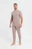 Men Pink Plain T-Shirt And  Pants Pyjama Set (2 Piece) sold by Redtag