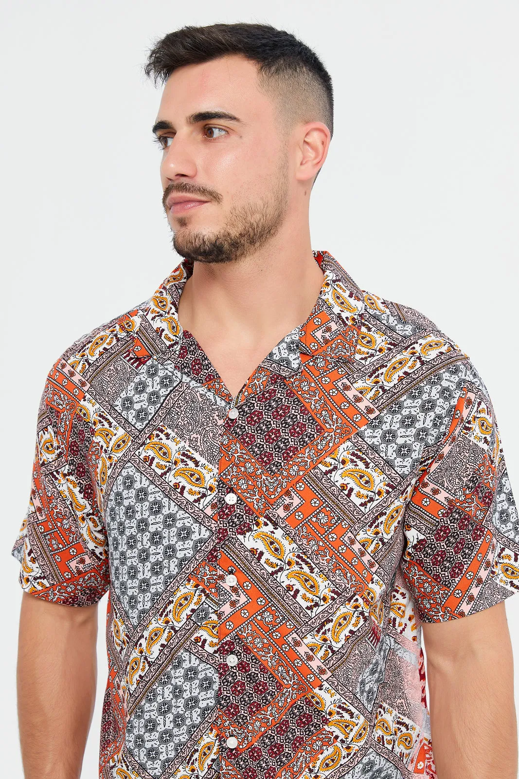 Men Red Printed Resort Shirt sold by Redtag product image thumbnail 4
