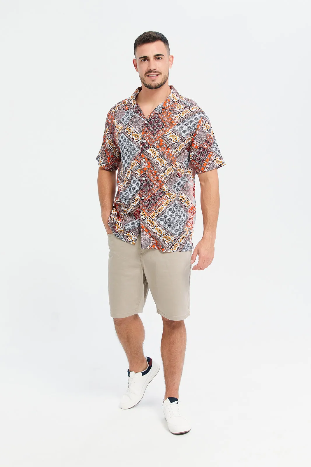 Men Red Printed Resort Shirt sold by Redtag product image thumbnail 2