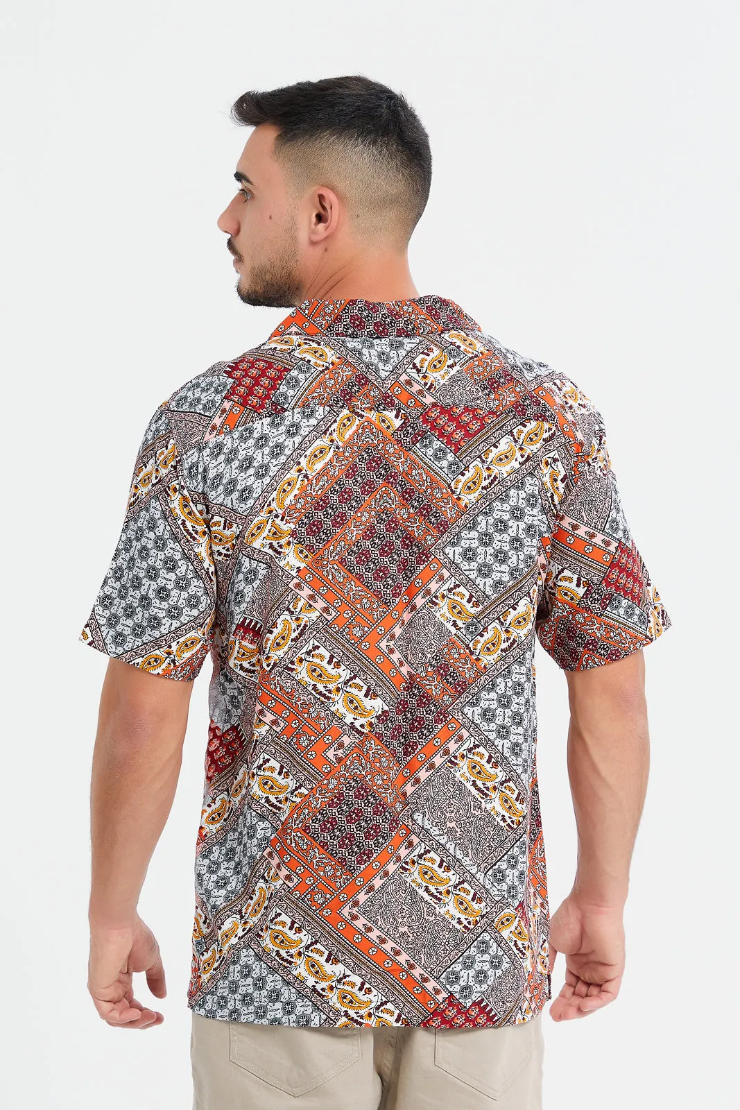 Men Red Printed Resort Shirt sold by Redtag product image thumbnail 3