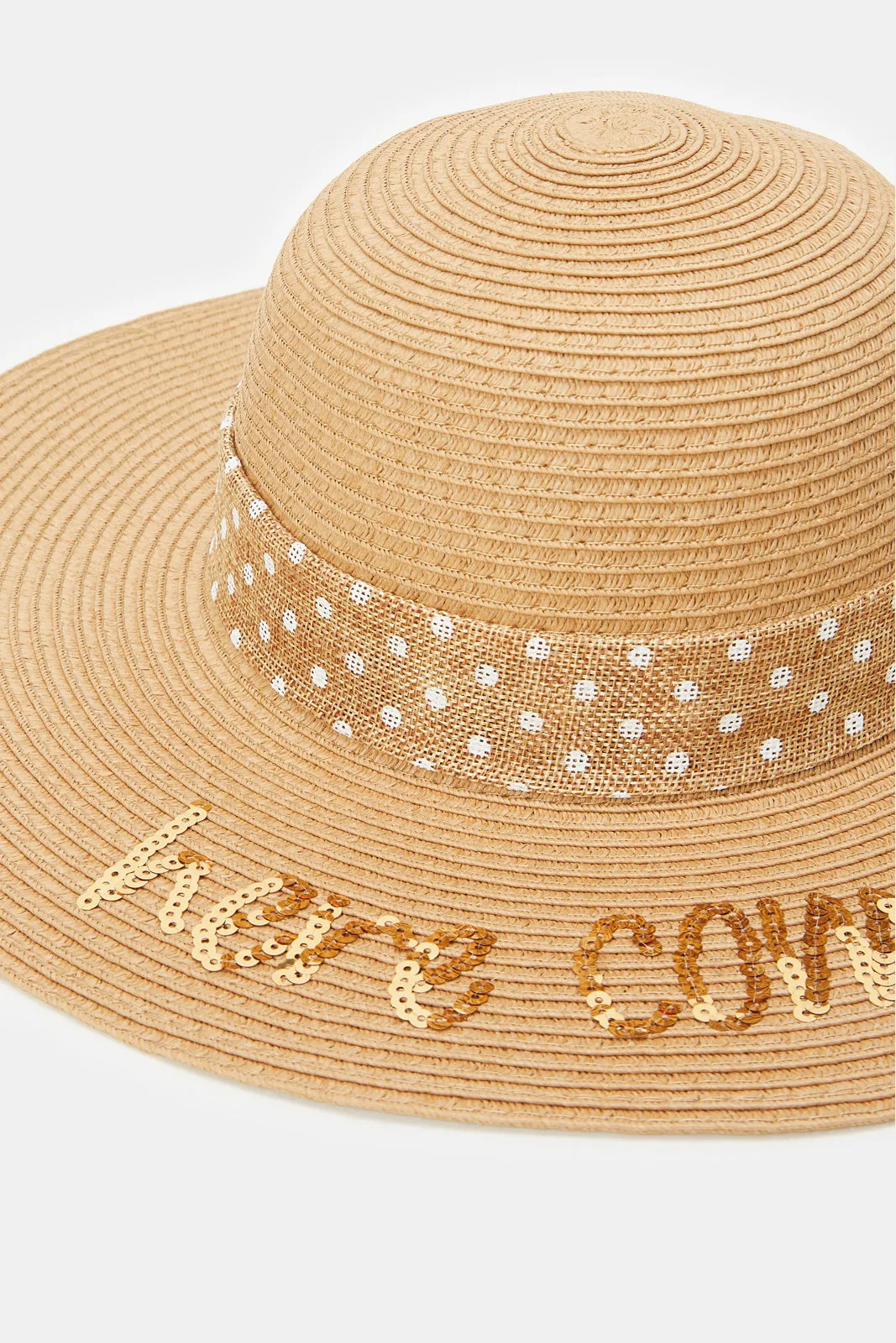 Women Beige Embroidered Hat sold by Redtag product image thumbnail 2