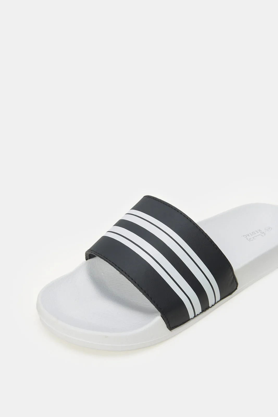 Men White Striped Slide sold by Redtag product image thumbnail 3
