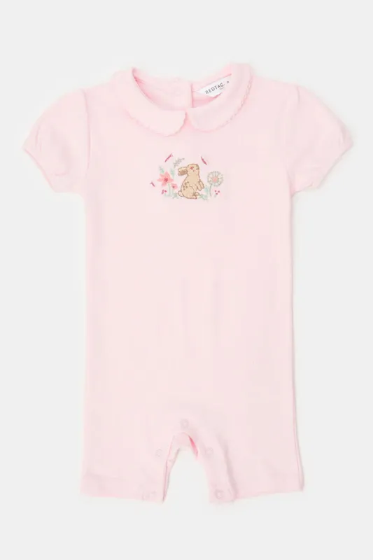 Baby Pink Embroidered Romper sold by Redtag