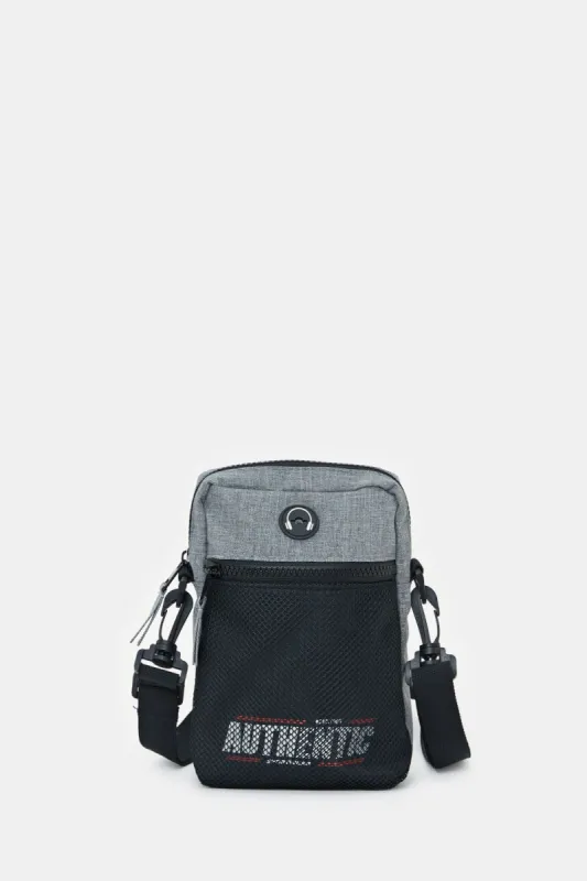 Men Black And Grey Printed Cross Body Bag sold by Redtag