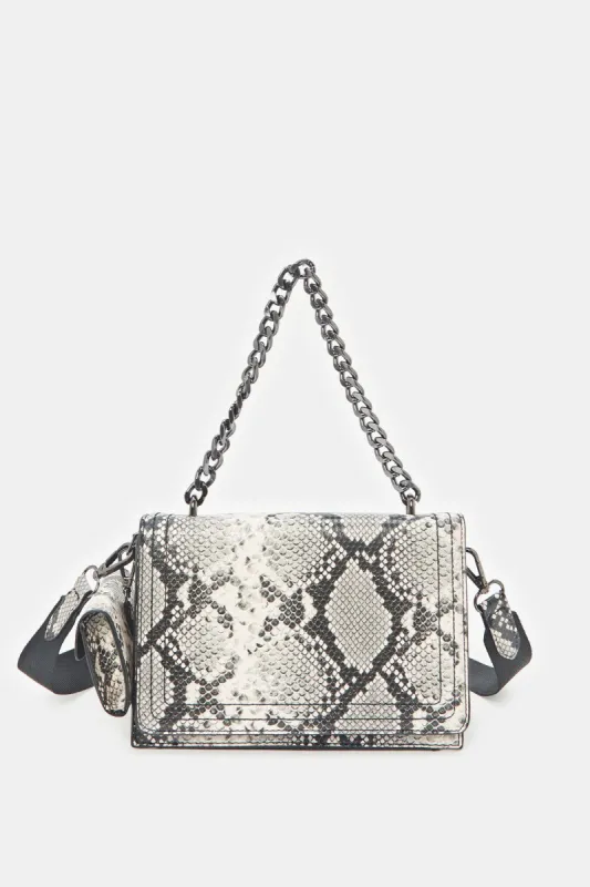 Women Black Animal Print Cross Body Bag sold by Redtag