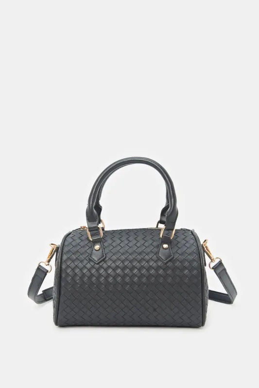 Black Embossed Bollin Bag sold by Redtag