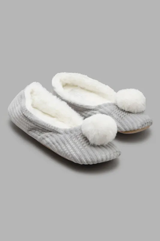 Grey Fur Ballerina Slipper sold by Redtag