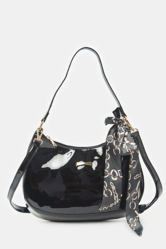 Women Black Slouch Bag sold by Redtag