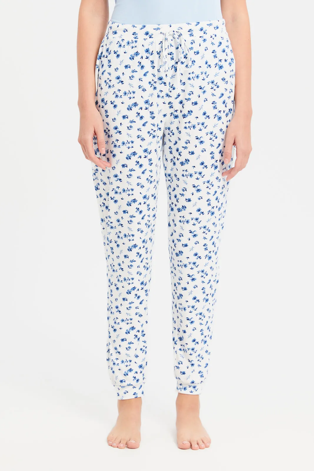 Women Blue And White Printed Pajama Set (2 Piece) sold by Redtag product image thumbnail 3