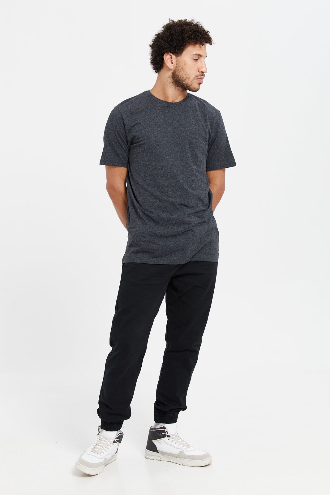 Men Black Basic Pull On Twill Jogger sold by Redtag product image thumbnail 2