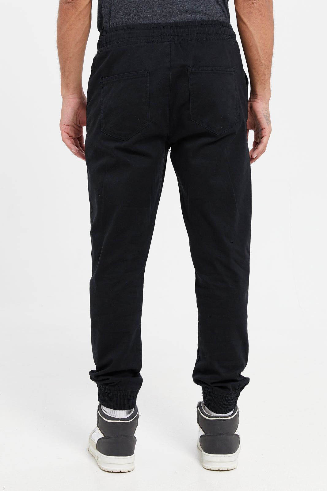 Men Black Basic Pull On Twill Jogger sold by Redtag product image thumbnail 3